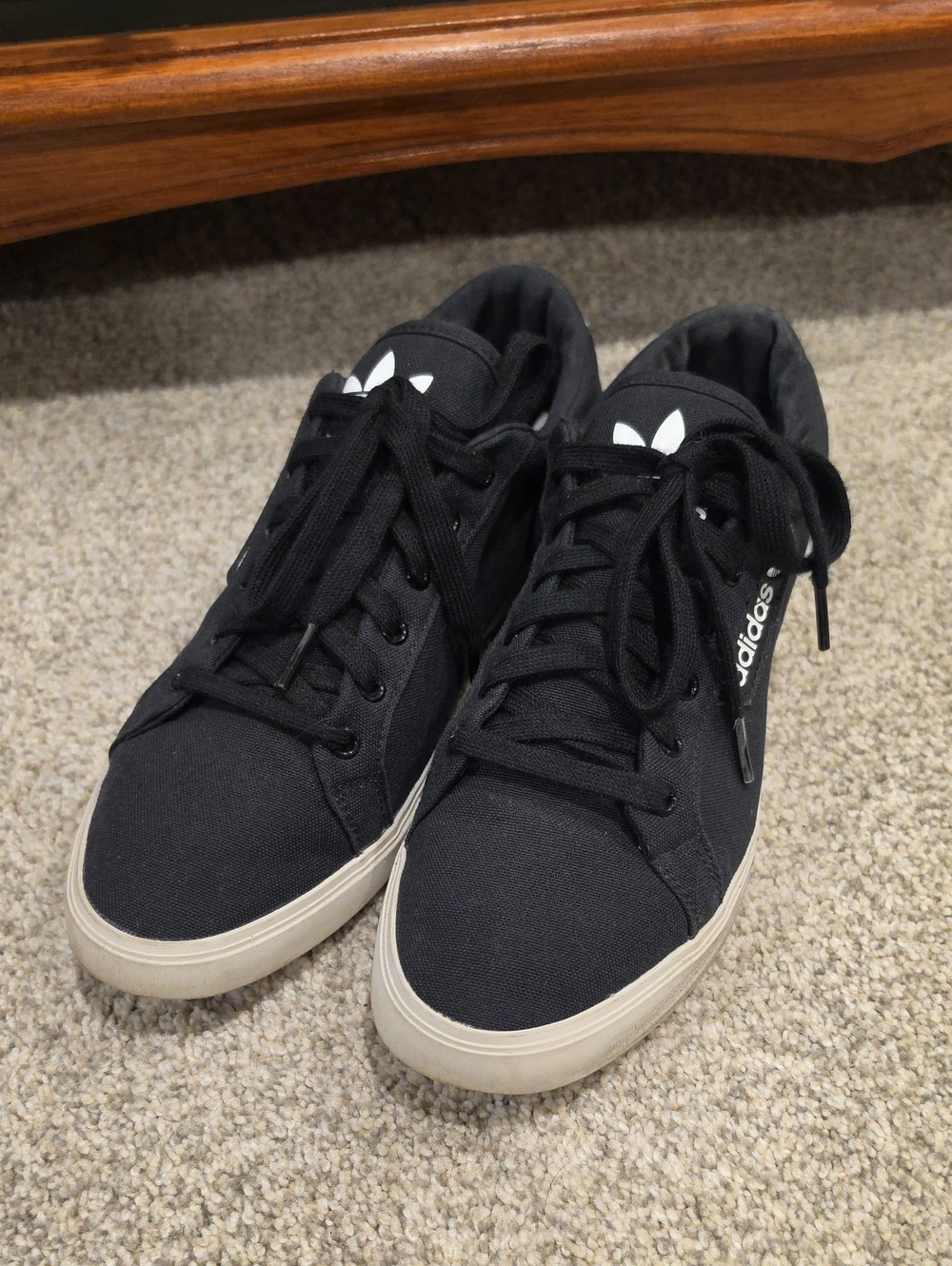 adidas Black Low-Top Sneakers with White Accents